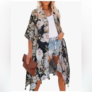 Moss Rose Women's Kimono Coverup O/S